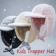 Kids Winter Hat Fleece Ear Flap Aviator Thermal Warm Snow Ski Cap For Boys Girls
