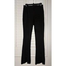 Trendy NA-KD Black High Waisted Flare Pants M Medium Front Slit Seam Leggings