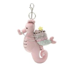 Pusheen Mermaid Seahorse Magical Kitties Plush Deluxe Keychain Clip, 8.5"