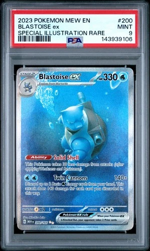 2023 POKEMON MEW EN-151 SPECIAL ILLUSTRATION RARE #200 BLASTOISE EX PSA 9