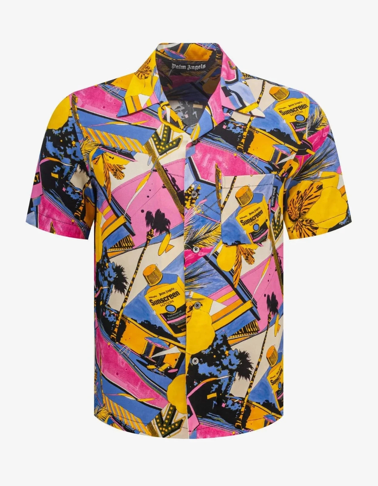 New Palm Angels Miami Mix Print Bowling Shirt RRP - 425