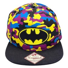 Bioworld Batman Original Snapback Hat Multicolor Camo DC Comics Logo Cap OSFA