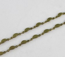 1 Meter of Antiqued bronze Leaf link handmade chain 22908