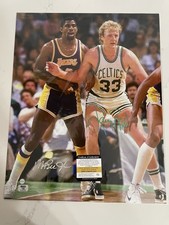 Larry Bird #33 & Magic Johnson #32 Signed Autographed 16X20 Photo With COA