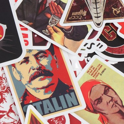 50PCS Mixed Soviet Union Stalin USSR CCCP Stickers PVCLuggage Skateboard Sticker