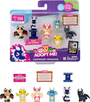 Adopt Me Legendary Dragons 6 Figuren Pack Sammler Spielzeug mit Virtula Item Code
