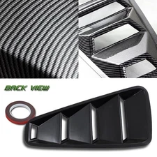 FIT FORD MUSTANG CARBON STYLE SIDE 1/4 QUARTER WINDOW LOUVERS SCOOP COVER VENT