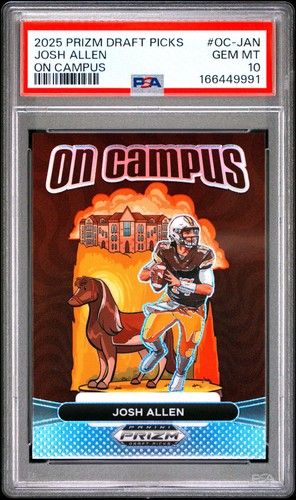 JOSH ALLEN PSA 10 2025 PANINI PRIZM DRAFT PICKS #OC-JAN ON CAMPUS SP 9991