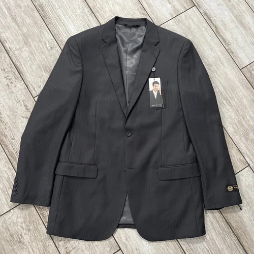 CARAVELLI Mens Gray Striped Size 40L TALL Suit Jacket Blazer Sports Coat NWT