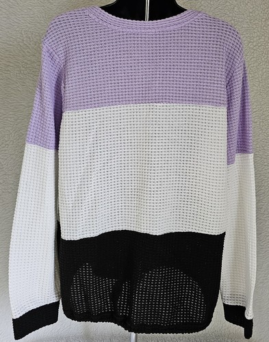 No Boundaries Juniors Women Shirt Size XXXL 21 3XL 3X Large Black White Purple - Picture 24 of 24