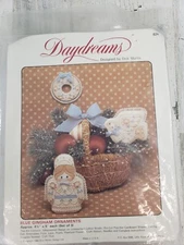 Daydreams Blue Gingham Ornaments Embroidery Kit 1984 Dick Martin