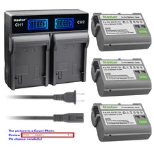 Kastar Battery LCD Rapid Charger for Nikon EN-EL15 EN-EL15a & Nikon 1 V1 Camera