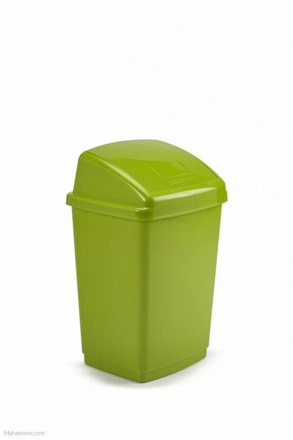 New Swing Top Plastic Rubbish Waste Bin Office Bedroom Kitchen Paper Bins - Image 4 of 4