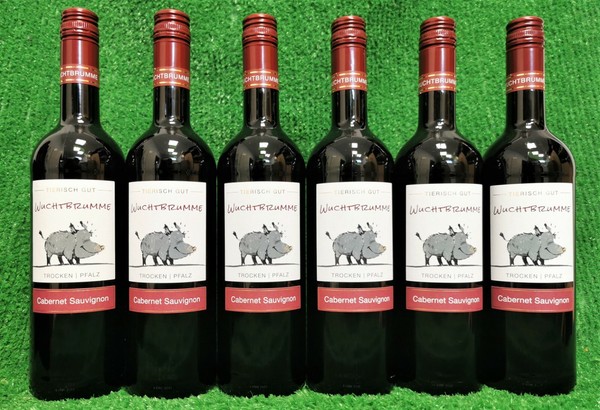 (9,67€/L) 6X Tierisch Gut Wuchtbrumme 0,75L Cabernet Sauvignon Rotwein Versand0€-image