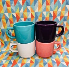 NEW FIESTAWARE STACKING Mug set of 4 bright colors Fiesta FREE SHIPPING