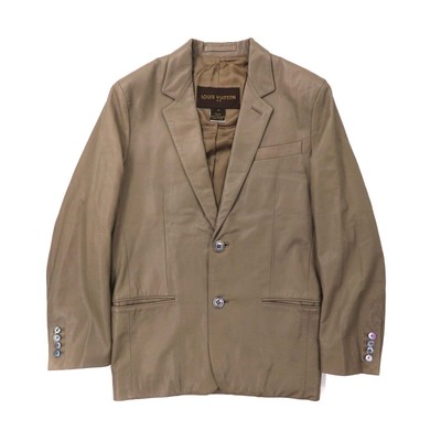 Louis Vuitton 2b Leather Tailored Jacket 48 Gray Made in France | eBay