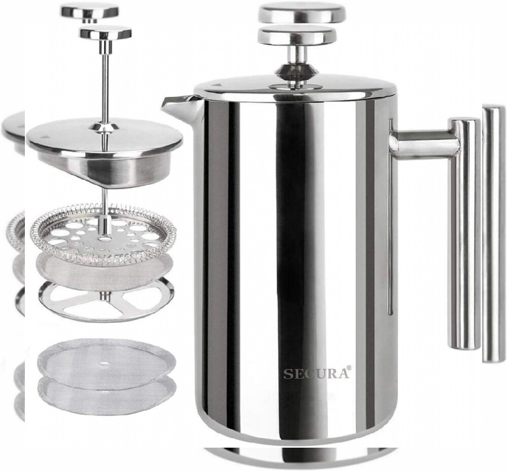 Coffee Maker, 304 Grade Stainless Steel 12 Oz, Silver