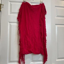 Isda &Co NWT Infinity Scarf Women's One Size Crinkled Watermelon Red/Pink Fringe