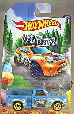 2015 Hot Wheels Happy Easter Series 6/6 CUSTOM '69 CHEVY PICKUP Blue w/Yellow5Sp