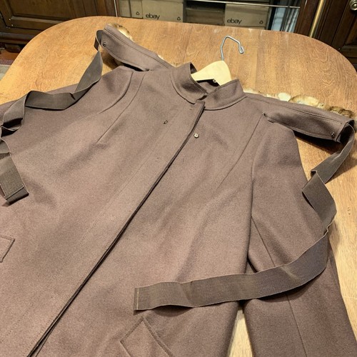 Philosophy Di Alberta Ferretti Cappotto Lana Bozzolo Pelliccia Staccabile Mousse Marrone M 8 - Foto 8 di 21