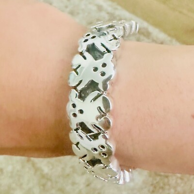 Sterling Silber Armband 6,8'' Bär massiv Frau