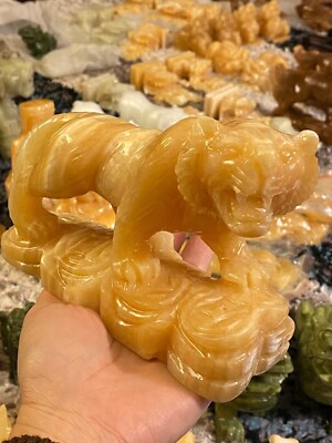 Tiger fenshui Calcite natural stone bring power and prosperity