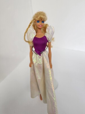 My First Barbie Doll Vintage Blonde Dress Purple Shiny Princess 80s