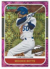 MOOKIE BETTS 2021 DONRUSS HIGHLIGHTS PINK FIREWORKS HOLO DODGERS O2