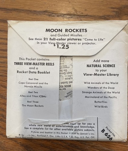 View-Master Moon Rockets & Guided Missiles B656 3-Reel Set+ Booklet - Picture 3 of 5