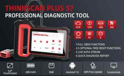 Thinkcar Thinkscan Plus S7 OBD2 Scanner Multi System Scan SAS SRS DPF Reset OBD2
