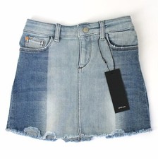 DL1961 Jenny Jean Skirt Girls Size 6 Blue Distressed Cotton Denim Raw Frayed Hem