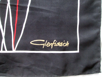 Foulard En Soie Glenfiddich Vintage – 100% Soie, Noir, 72x73 Cm, Occasion