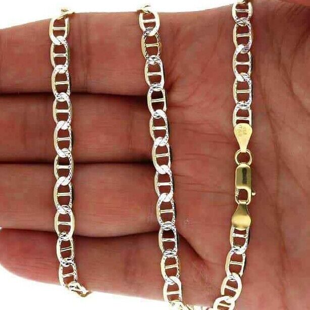 14K Yellow Gold Over Sterling Silver 5mm Diamond Cut Mariner 14K Yellow Gold Over Sterling Silver 5mm Diamond Cut Mariner