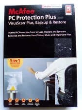 McAfee PC Protection Plus 2007 5-in-1 Protection VirusScan Plus, Backup,Restore
