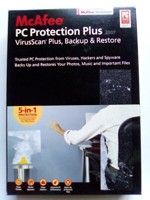 McAfee PC Protection Plus 2007 (5-in-1 Protection VirusScan Plus, Backup,Restore