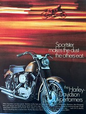 Vintage 1970 Harley Davidson Sportster original color ad A265