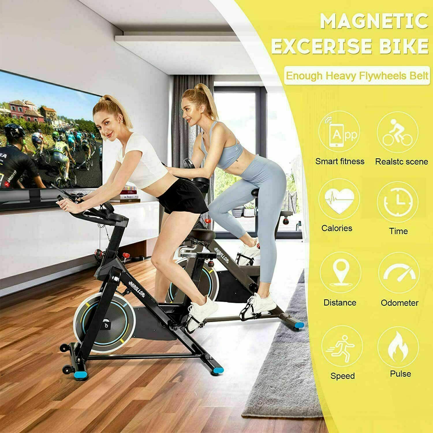 Exercise Bike Indoor Comfortable Seat Cushion Fitness Bike for Home Cardio USA