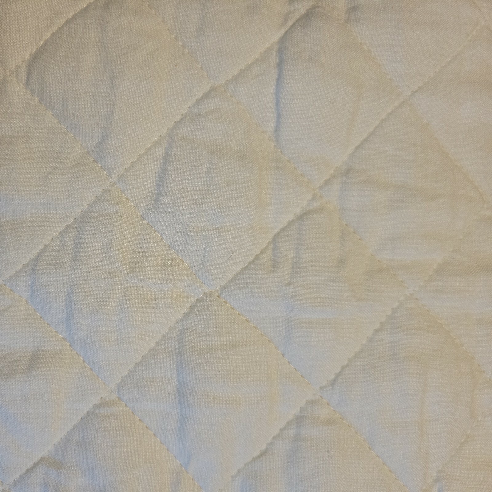 Pottery Barn Belgian Flax Linen Diamond Quilted Pillow Sham Standard