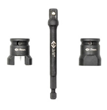 CK Vorteck Impact Channel Socket Nut Driver & Adaptor,Available 17mm, 19mm & Set