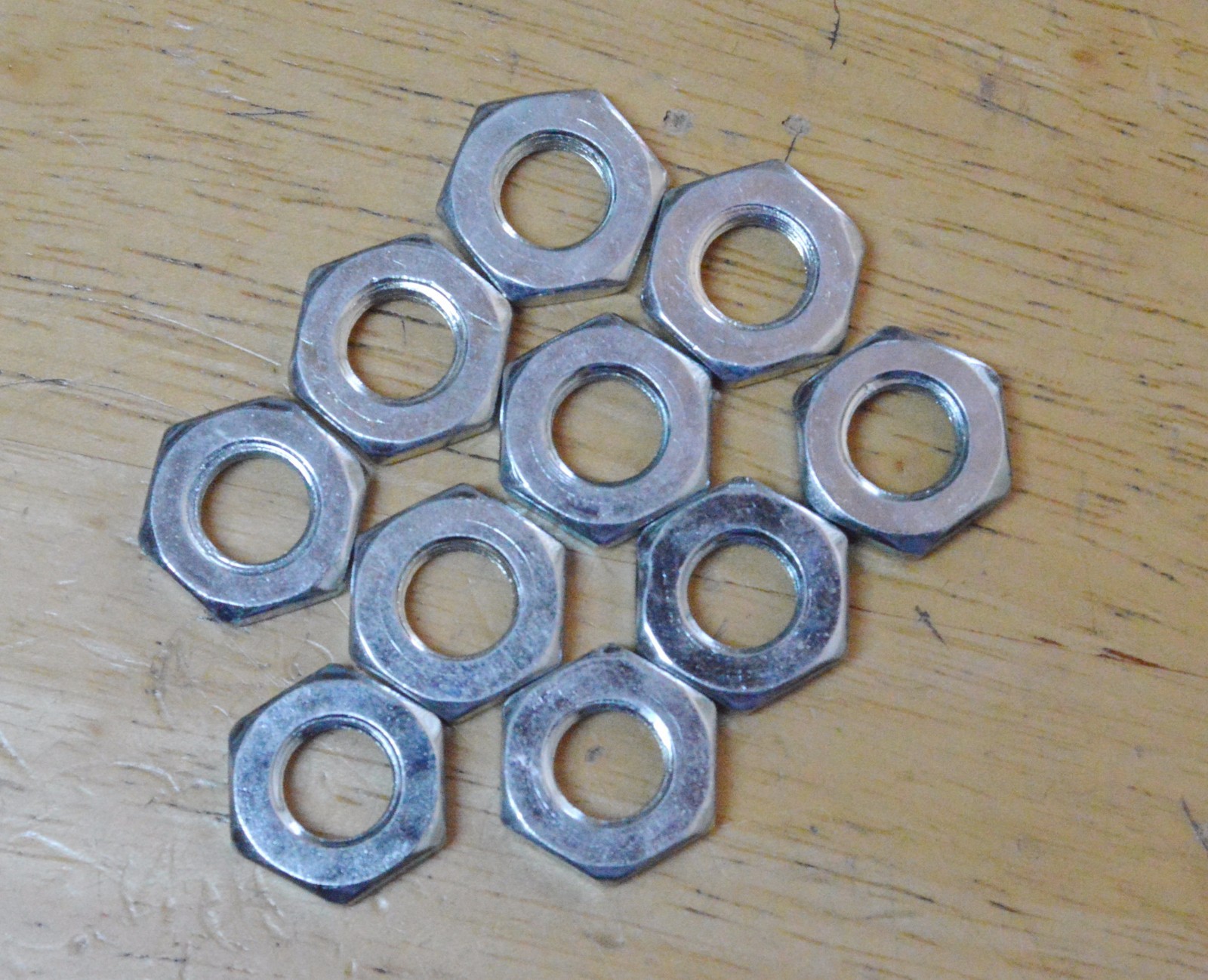 Lot of 10  Axle Lock Nuts 3/8" X 26T Chrome BMX Road MTB Bike Bicycle