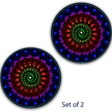 Set of 2 Follow The Wolf 2 Slipmat Turntable 12" Scratch Pad Slip Mat DJ x2