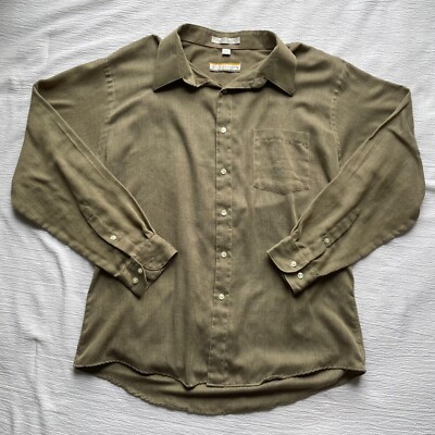 Wrinkle-less Tweed John Henry Button Down Men's Dress Shirt / Size: 17.5  34/35
