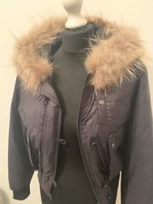 Ladies Black Black Bomber Jacket Size 8 - Calvin Klein
