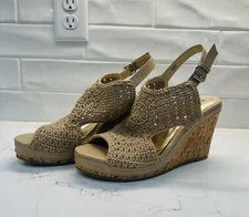 New Never Worn Monroe And Main Crocheted Wedge Sandals Size 8.5 Women’s