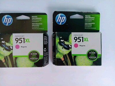 Lot Of 2 HP 951XL (CN047AN#140) Magenta Ink Cartridge Exp Sept 2016 And May 2018