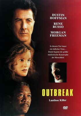 OUTBREAK Dustin Hoffman, Rene Russo, Morgan Freeman DVD 1995 & BONUS NEU