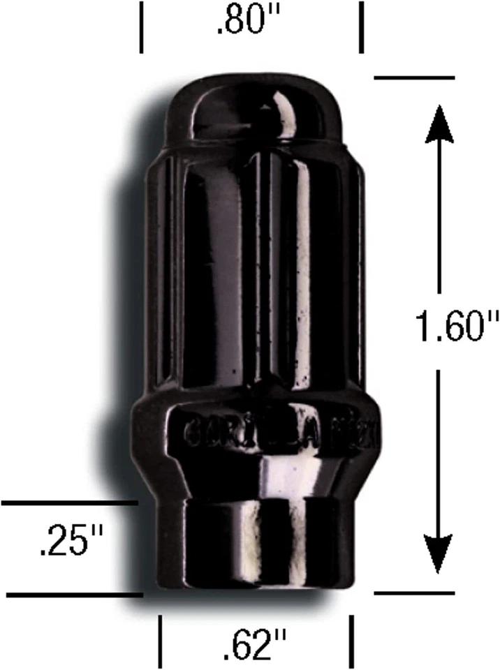 20 tuercas Gorilla de pequeño diámetro E-T/ultra negras con llave 21133ETBC 12 mm x 1,50 Foto 2 de 4
