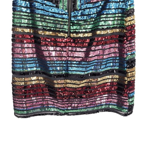 Anthropologie Moulinette Soeurs Skirt 6 Multicolored Sequin Soiree Striped Glam - 第 9/13 張圖片