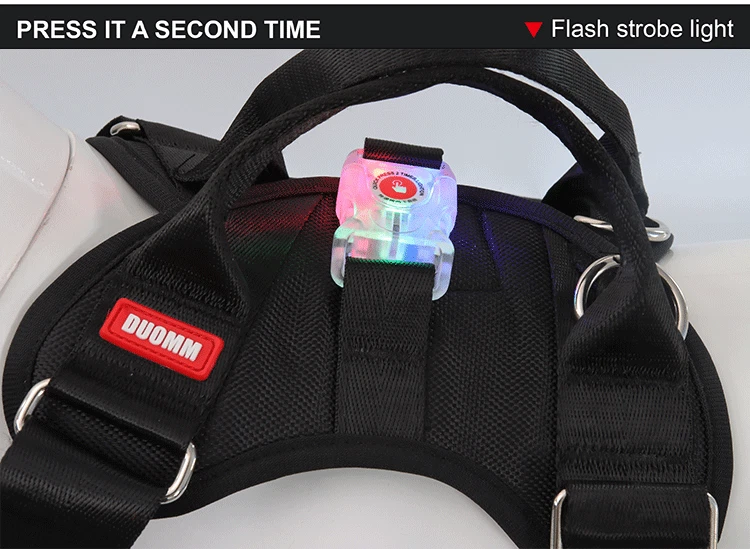 Dog Harness with No-Chock Control and Illuminated Safety Features S, M, L, XL