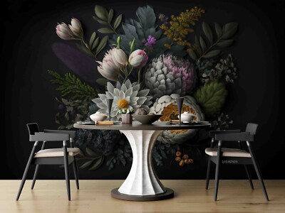 3D Protea Cynaroides Leaf  Self-adhesive Removeable Wallpaper Wall Mural 1055